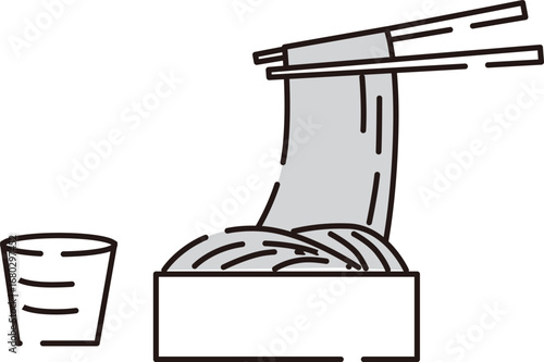 シンプルな蕎麦のイラスト素材