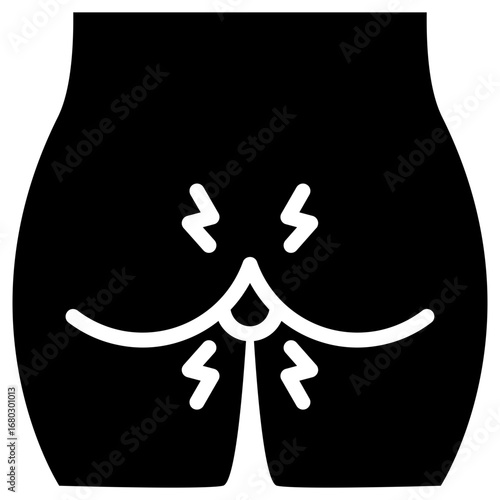 Hemorrhoid icon for cancer diagnosis, website, application, printing, document, poster design, etc