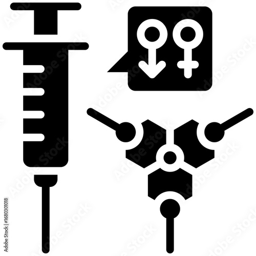 Hormone therapy icon for cancer diagnosis, website, application, printing, document, poster design, etc
