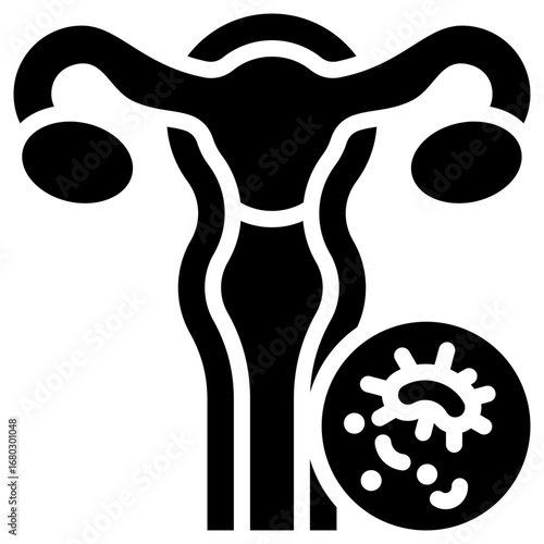 Endometrial cancer icon for cancer diagnosis, website, application, printing, document, poster design, etc