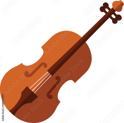 Elegant brown violin with bow vector illustration for music themes scalable eps graphic