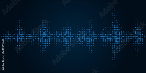 Sound wave equalizer. Abstract technology background. Vector Illustration