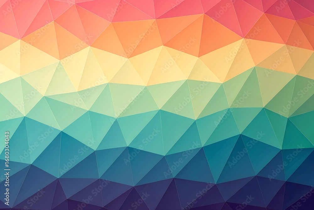 Obraz premium Colorful Geometric Background with Triangle Pattern in Pastel Shades for Modern Design