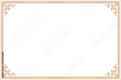 Wallpaper Mural Elegant Golden Decorative Vintage Frame with Swirl Ornaments. 882 Torontodigital.ca