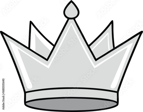 Elegant silver crown royal emblem symbol vector illustration scalable eps icon graphic design element