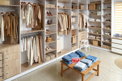 Interior of boutique with s...