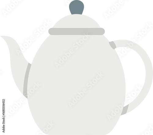 Simple white ceramic teapot vector illustration elegant kitchenware beverage serving equipment scalable graphic