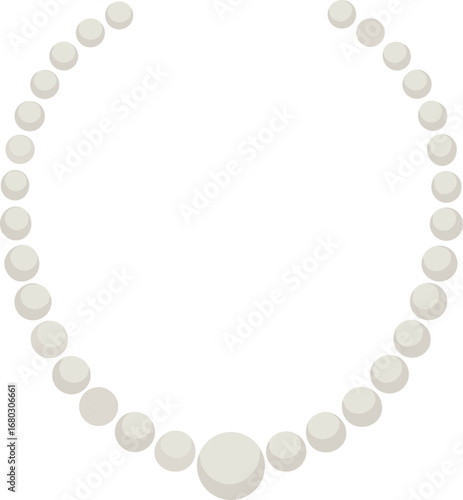 Elegant vector illustration of a white pearl necklace jewelry with detailed beads and clasp isolated