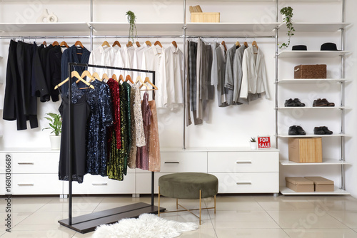 Interior of boutique with s...