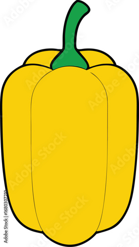 Vibrant yellow bell pepper fresh whole vegetable healthy food illustration scalable vector graphic