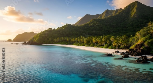 Wallpaper Mural Tropical Beach Paradise at Sunrise. Torontodigital.ca