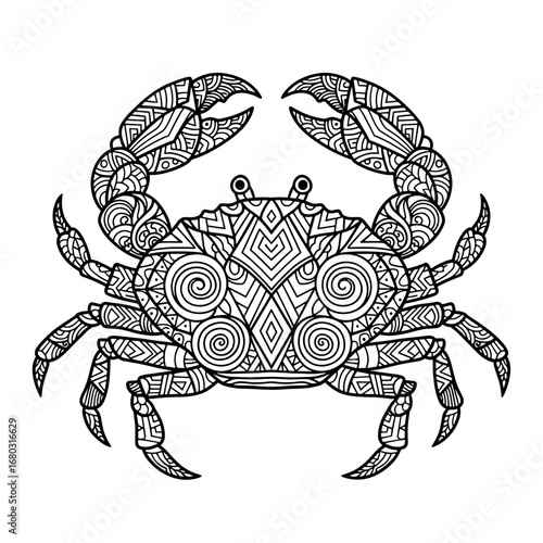 Intricate Ornamental Crab with Elaborate Patterns and Detailed Design