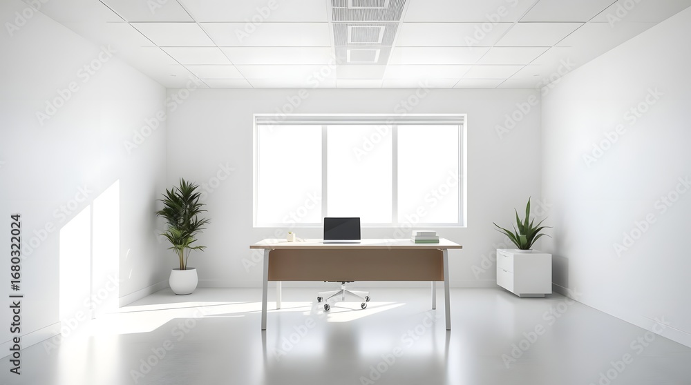 Fototapeta premium Elegant Minimal Office Setup for Productivity and Focus