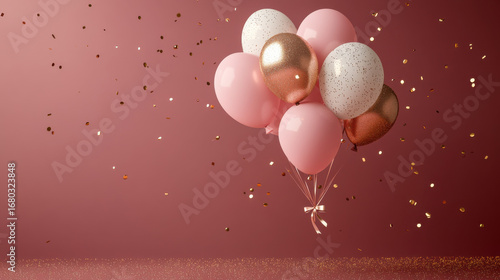 white and pink birthday balloons