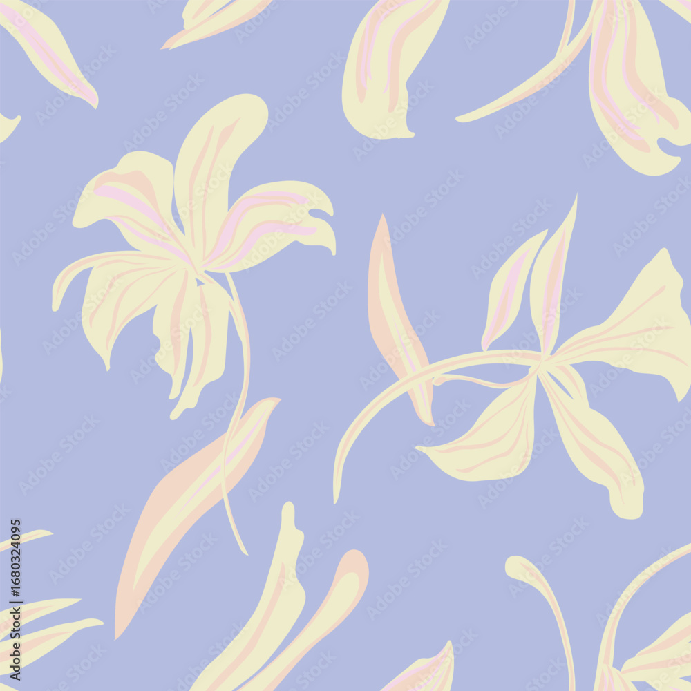 Fototapeta premium Pastels Botanical Floral Seamless Pattern Design