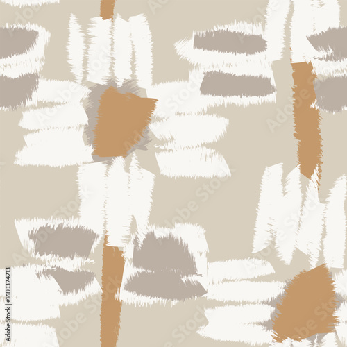 Neutral Colour Abstract Floral Seamless Pattern Design
