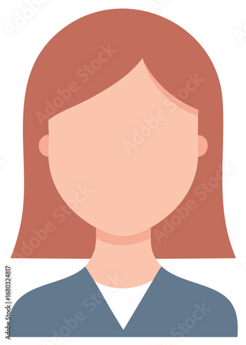 Stylized illustration of a person with auburn hair and a blue top representing a generic individual.