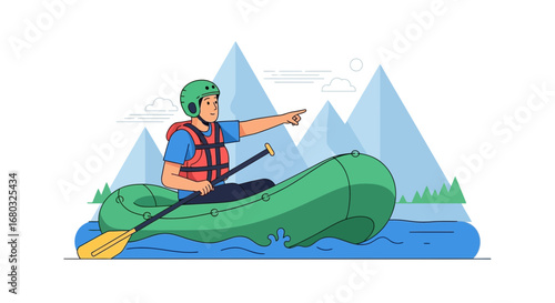 Adventurous Rafting Experience Amidst Majestic Mountain Scenery and Azure Waters