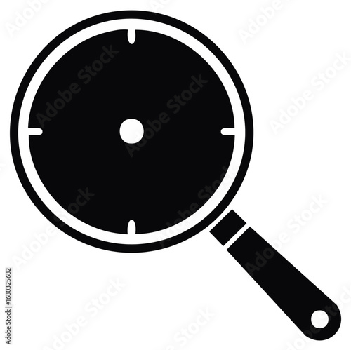 Magnifying Glass Black Icon Search Tool for Investigation and Research Isolated Glyph Symbol Detailed Vector