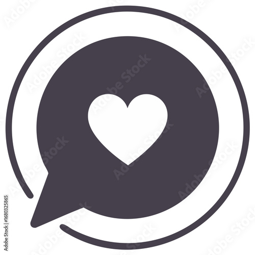 Heart in Speech Bubble Vector Graphic for Love, Chat, and Social Media Concepts