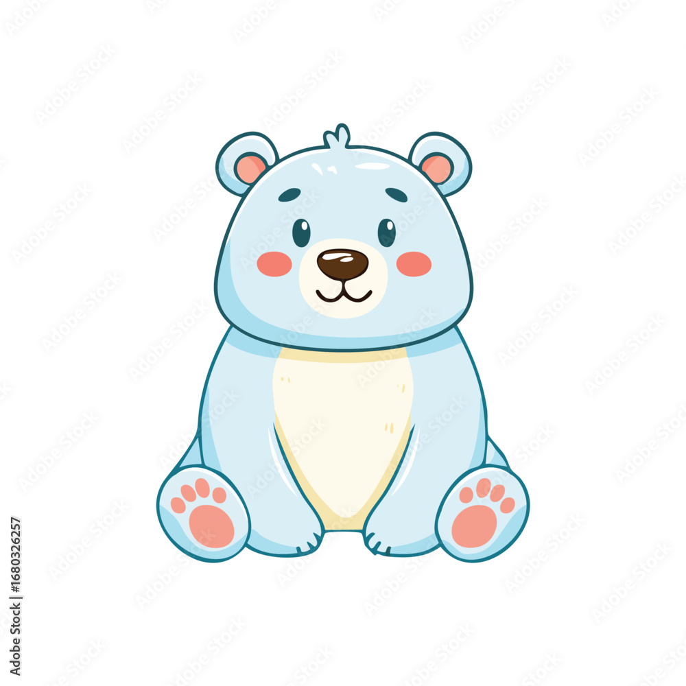 Naklejka premium Cute cartoon polar bear cub illustration