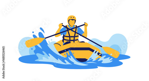 Adventurous Whitewater Rafting: Exploring Raging Rapids Amidst Splashing Water and Excitement