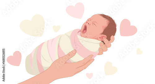 Affectionate Embrace of Newborn, Symbolizing New Beginnings and Unconditional Love