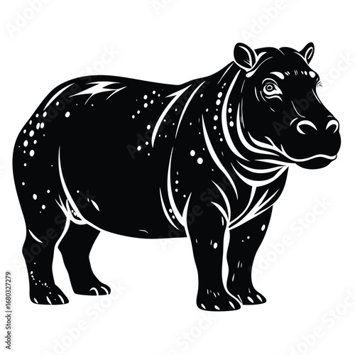 vector illustration of a rhino