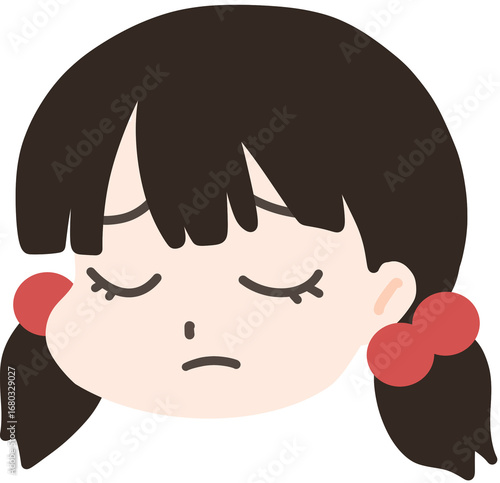 disappointed girl on white