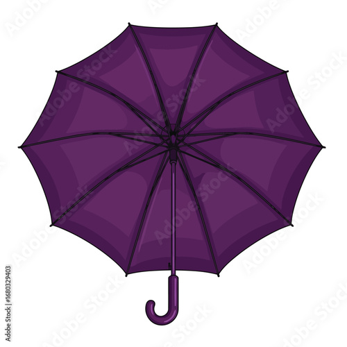 Vector art of top view of a purple umbrella