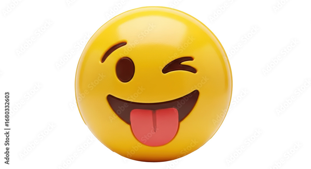 Fototapeta premium Isolated Winking Face Emoji