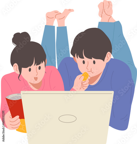 OTT 시청중인 커플 
