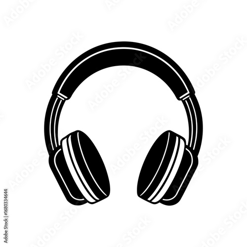 headphone silhouette  clean contours  