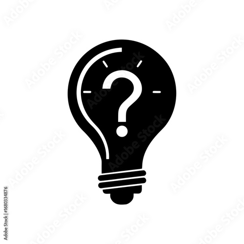 lightbulb silhouette  with a question mark silhoue