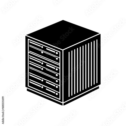 server rack silhouette  vertical lines  