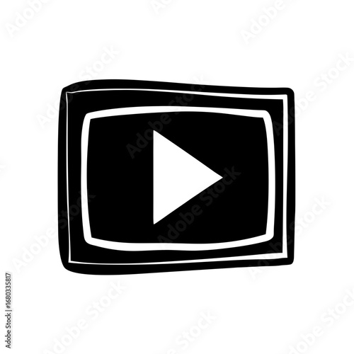 streaming video play button icon vector isolated 