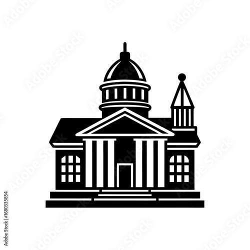 stylized courthouse or town hall  justice  local g