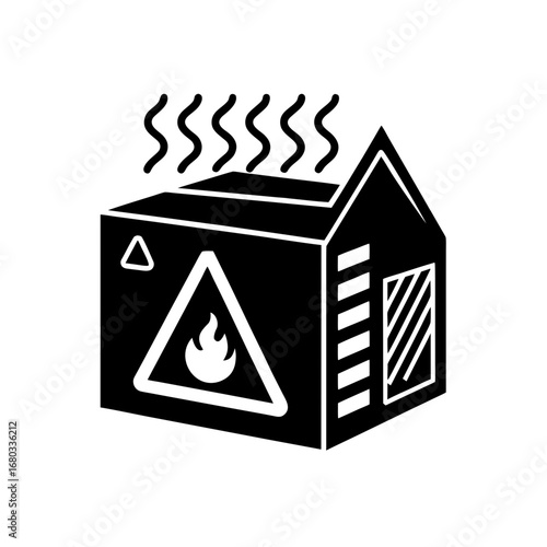 vector silhouette of a climate unit  overheating w