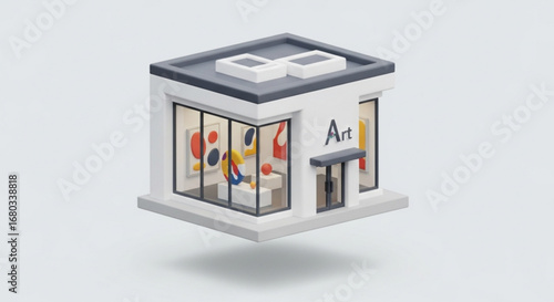 Art gallery museum exhibition showcase modern art contemporary art shop design building architecture facade design