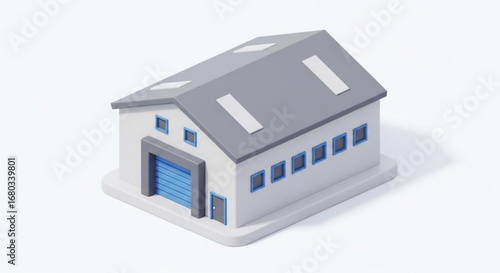 Isometric warehouse building distribution center storage facility industrial building commercial real estate