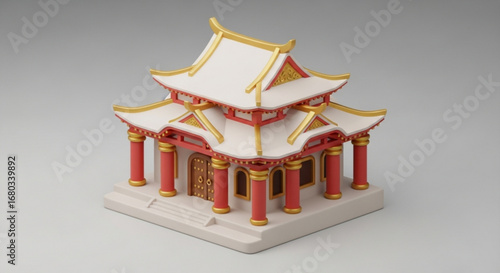 Explore detailed pagoda architecture a traditional asian temple illustration for your creative projects