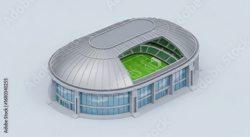 Stadium arena football soccer sports building design architecture grandstand pitch field championship venue isometric