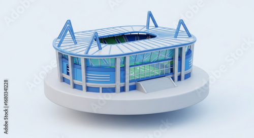 3d rendering of a modern stadium architecture design for sports events and entertainment venue concept