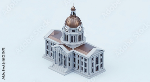 City hall building architecture government courthouse municipal edifice structure isometric design