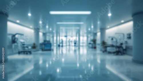 Blurred hospital interior with soft lighting