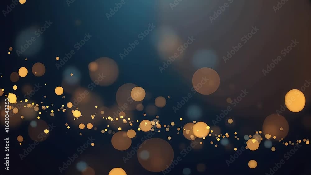 Defocused Particles Background gold and blue - Loop 4K
