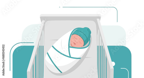 Adorable Newborn Cradled Comfortably in a Crib Depicting the Gift of Parenthood