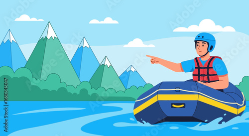 Adventure on the River: Rafting With Excitement Under Majestic Mountain Views