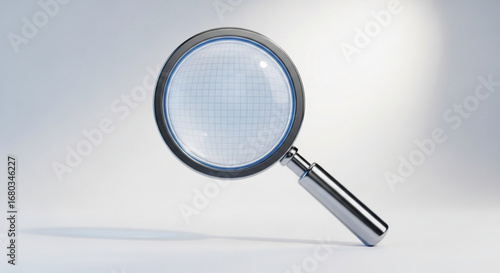 Magnifying glass for investigation search zoom in and focus on details and analysis tool for clarity view