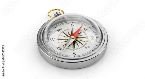 Compass navigation tool for direction orientation and travel planning with north south east and west points